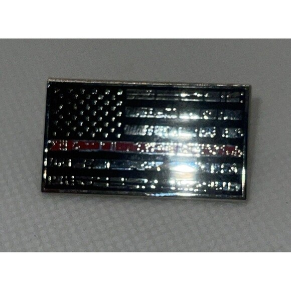 Lapel Pin AMERICAN FLAG RED LINE FIRE DEPARTMENT by Symbol Arts - Picture 2 of 3